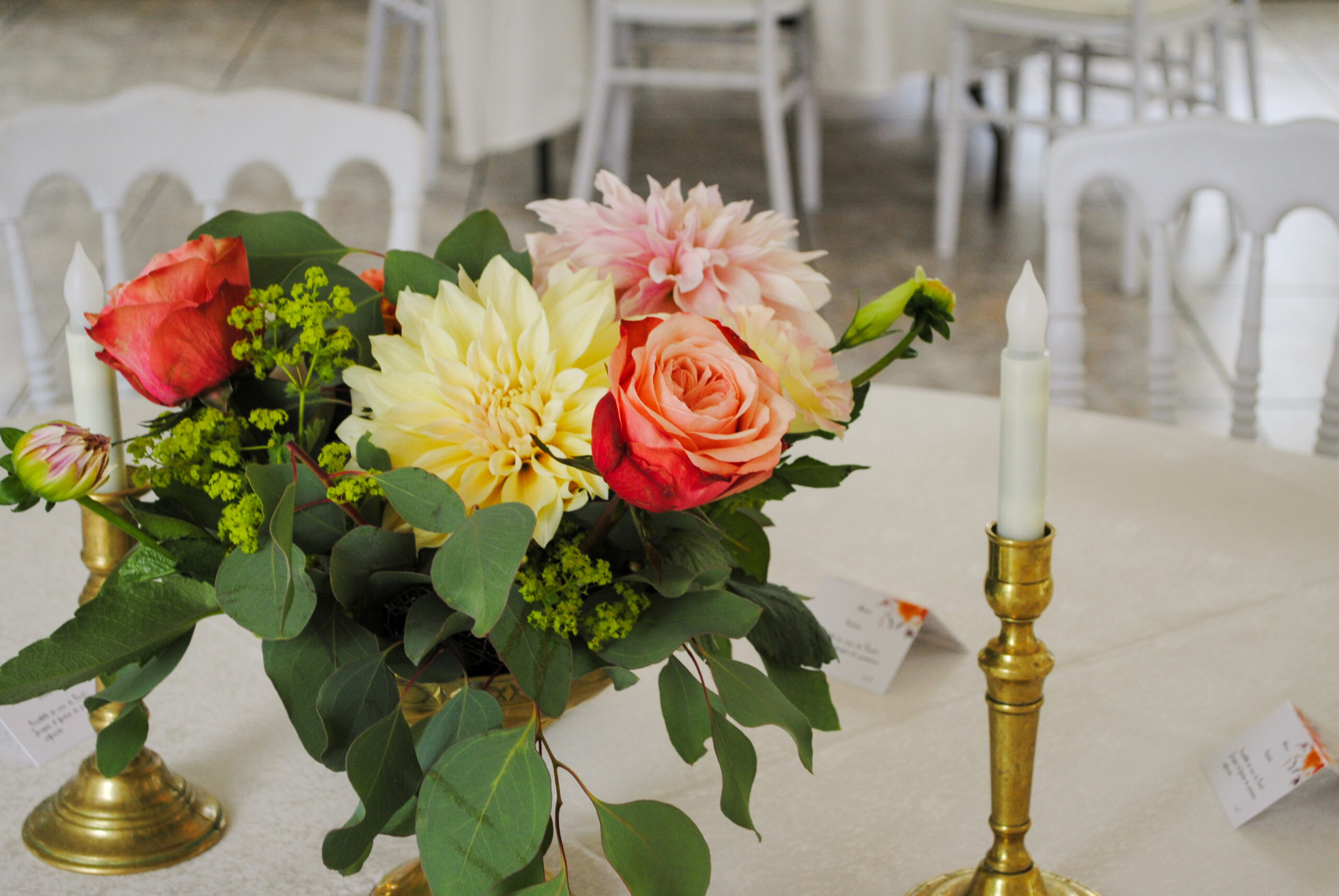 Mariage bouquet de fleurs table